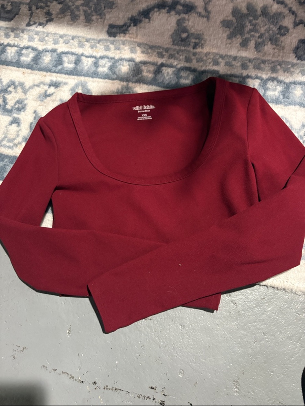 Target Women's Burgundy Long-Sleeve Crop Top